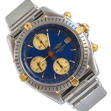  Breitling Chronomat 81950 chronograph blue navy dial steel Full Set 1991’s </h1> 