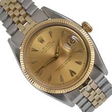 Thumbnail von Rolex Datejust 36 6605 Champagne dial steel and yellow gold 18KT 1957’s </h1>