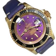 Thumbnail von Rolex Submariner Date 1680/8 Tropical purple dial yellow gold 18KT Full Set 1973's </h1>