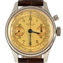 Thumbnail von Breitling Chronograph Mono-Pusher Huit Aviation Department U.S. Military 1970’s </h1>