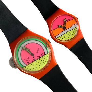  Swatch Art Special Breakdance Keith Haring Limited Edition Lot of two watches Full set 1985’s </h1> 