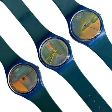  Swatch Art special Jean-Michel Folon full series 3 watches Limited edition NEW 1987's  