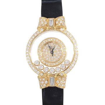  Chopard Happy Diamonds Damenarmbanduhr Happy Diamonds Quarz mit Brillanten und Diamanten aus 750 Gelbgold Schliesse vergoldet Fullset 