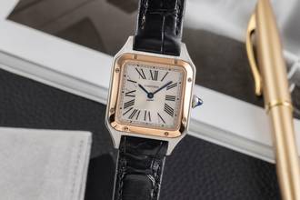 Thumbnail von Cartier Santos Dumont Stahl / Gold Quarz Damenuhr Ref. W2SA0012 B&P 2021