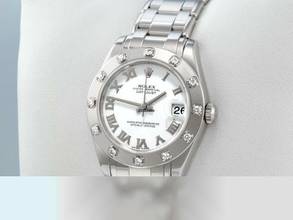 Thumbnail von Rolex Lady-Datejust Pearlmaster 34 81319 2013 Lc100 Weissgold 750 Diamanten Automatik 18kt White Gold Chronometer Oyster </h1>