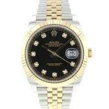  Rolex Datejust 41 Steel / Gold / Fluted / Jubilee Black Diamond Dial Like NEW </h1> 