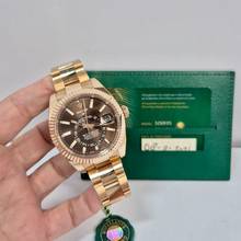  Rolex Sky-Dweller Ouro Rosé Chocolate Dial 42mm Automático Completo 