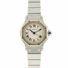  Cartier Santos Octagon PM Steel Gold  
