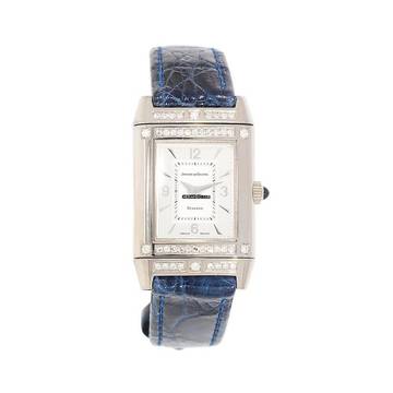  Jaeger-LeCoultre Reverso Damenarmbanduhr Reverso Joaillerie mit Diamanten und Brillanten Quarz aus 750 Weissgold / Stahl Fullset 