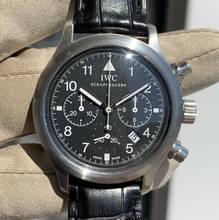 Thumbnail von IWC Fliegeruhr Chronograph Pilot IW3740 chronograph date black dial Full Set quartz 1988’s </h1>
