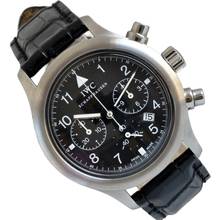 Thumbnail von IWC Fliegeruhr Chronograph Pilot IW3740 chronograph date black dial Full Set quartz 1988’s </h1>