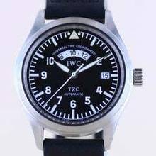  IWC Fliegeruhr Spitfire UTC TZC Black Dial Tritium Spitfire Lederband GMT </h1> 