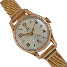  Omega Classic Ladies 22MM ivory dial yellow gold 18KT 