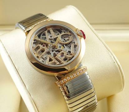  Bulgari Lucea Skeleton Rosegold/Stahl Brillanten Full Set / Neuware 