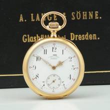 Thumbnail von A. Lange & Söhne Grosse Lange 1 18k Gold Qualität 1A Taschenuhr mit Zertifikat und Etui 1890 Grosses kal. 45 Werk Gewicht 109g.