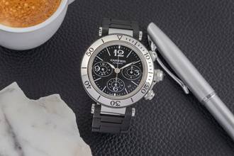  Cartier Pasha Seatimer Chronograph Datum Stahl Automatik Ref. W31088U2  