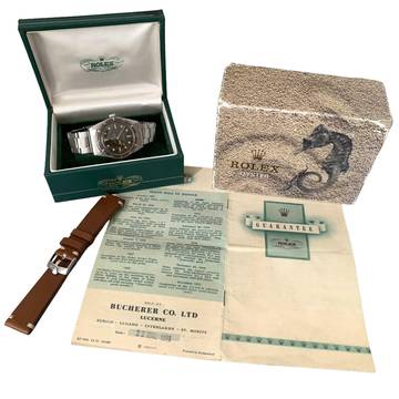  Rolex Submariner (No Date) 6205 Tropical brown gilt dial with radium indexes Full Set 1955  