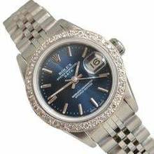  Rolex Lady-Datejust 69174 Ladies 26MM blue dial diamond bezel </h1> 