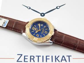 Thumbnail von Breitling Cockpit B-Class / Cockpit Lady Goldlünette und neuem Lederband im TOP Zustand 31 mm seltenes blaues Zifferblatt