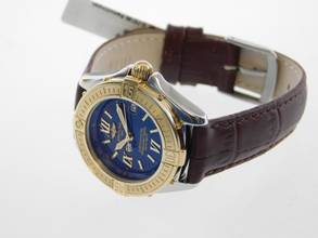 Thumbnail von Breitling Cockpit B-Class / Cockpit Lady Goldlünette und neuem Lederband im TOP Zustand 31 mm seltenes blaues Zifferblatt
