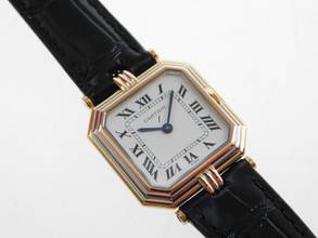 Thumbnail von Cartier Ceinture 18 Karat Tri - Color Ceinture Paris mit Tresoruhr wie Neu 27 x 34 mm original Band und Schließe </h1>