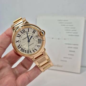  Cartier Ballon Bleu 42mm Full Rose Gold 42mm Automático Completo 