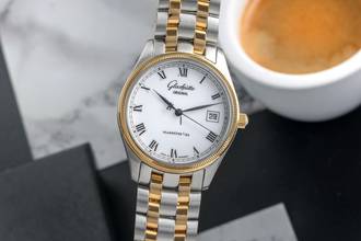 Thumbnail von Glashütte Original Senator Automatik Stahl / Gold Automatik Ref. 10-33-05-18-04 B&P 1997