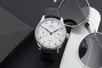Thumbnail von IWC Portugieser Automatik 7 Days Edelstahl Automatik Herrenuhr Ref. IW500705 Papiere