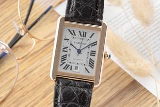 Thumbnail von Cartier Tank Solo Stahl / Gold Datum Automatik Herrenuhr Ref. W5200026 Papiere 2023