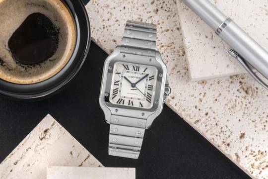  Cartier Santos Edelstahl Automatik Herrenuhr Medium WSSA0010 4075  