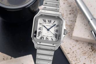 Thumbnail von Cartier Santos Edelstahl Automatik Herrenuhr Medium WSSA0010 4075