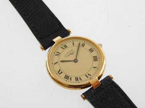  Cartier Vendome 30mm Herrenuhr Rarität im TOP Zustand mit original Band & Schließe 
