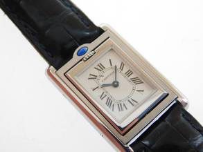 Thumbnail von Cartier Basculante 2386 im Traum Zustand mit original Cartier Krokoband und Schließe
