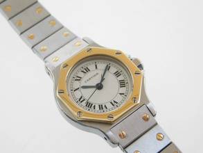Thumbnail von Cartier Santos Octagon Automatik Damenuhr Stahl Gold Rarität aus den 80 er Jahren Mit original Cartier Zertifikat