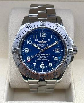  Breitling Superocean Blue Dial Automatic 42mm like New 1500M Water Resistant  