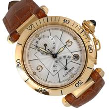 Thumbnail von Cartier Pasha Power Reserve GMT 38MM gold 18KT 2003 Full Set TOP Condition
