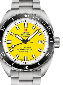  Swiss Military SMA34100.05 Diver Titanium Automatik Herrenuhr 42mm 30ATM 