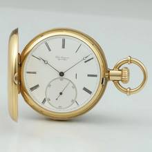 Thumbnail von Jules Jürgensen 150g schwere 20''' 18k Gelb Gold Anker-Chronometer Taschenuhr 1867 mit Jürgensens patentierter Bügel-Zeigerstellung
