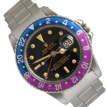  Rolex GMT-Master 1675 Glossy gilt dial Fuchsia bezel 1965 Full Set TOP Condition 