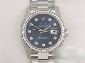  Rolex Datejust 36 36mm 116244 Stahl Weissgold 750 Diamanten Automatik Stainless Steel 18kt White Gold Oyster-band Chronometer Blue Dial 