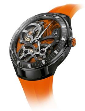  Bulova Accutron 28A205 Herrenuhr Accutron DNA Casino Ltd. Ed. orange 