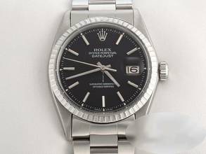  Rolex Datejust 36mm 1603 Edelstahl Automatik Herren Damen Stahl Stainless Steel Oyster-band Chronometer Black Dial  