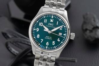 Thumbnail von IWC Fliegeruhr Mark Pilot Mark XX Edelstahl Automatik Green Dial Herrenuhr Ref IW328206 B&P 2024