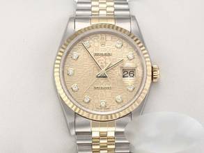  Rolex Datejust 36 36mm 16233 2002 Stahl Gelbgold 750 Diamanten Automatik Stainless Steel 18kt Yellow Gold Jubilé-band Chronometer Oyster  