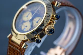Thumbnail von Cartier Pasha Chronograph | 30009 | German Full Set 1993 | yellow gold