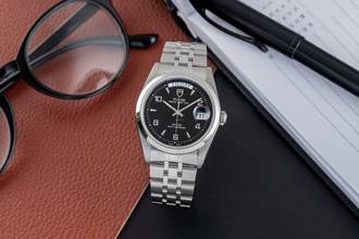 Thumbnail von Tudor Prince Date Day Black Dial Edelstahl Automatik Ref. 76200 Papiere 2007
