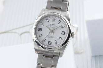  Rolex Air King 34 White Dial Oyster Edelstahl Automatik Ref. 114200 B&P 2012 