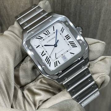  Cartier Santos De Cartier With papers 2024 New Large size White dial 
