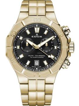  Edox 10113-37JM-NID Delfin Chronograph Herrenuhr 43mm 20ATM 