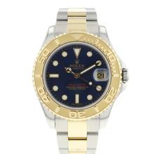  Rolex Yacht-Master 35 Midsize Gold/Steel Blue Dial  